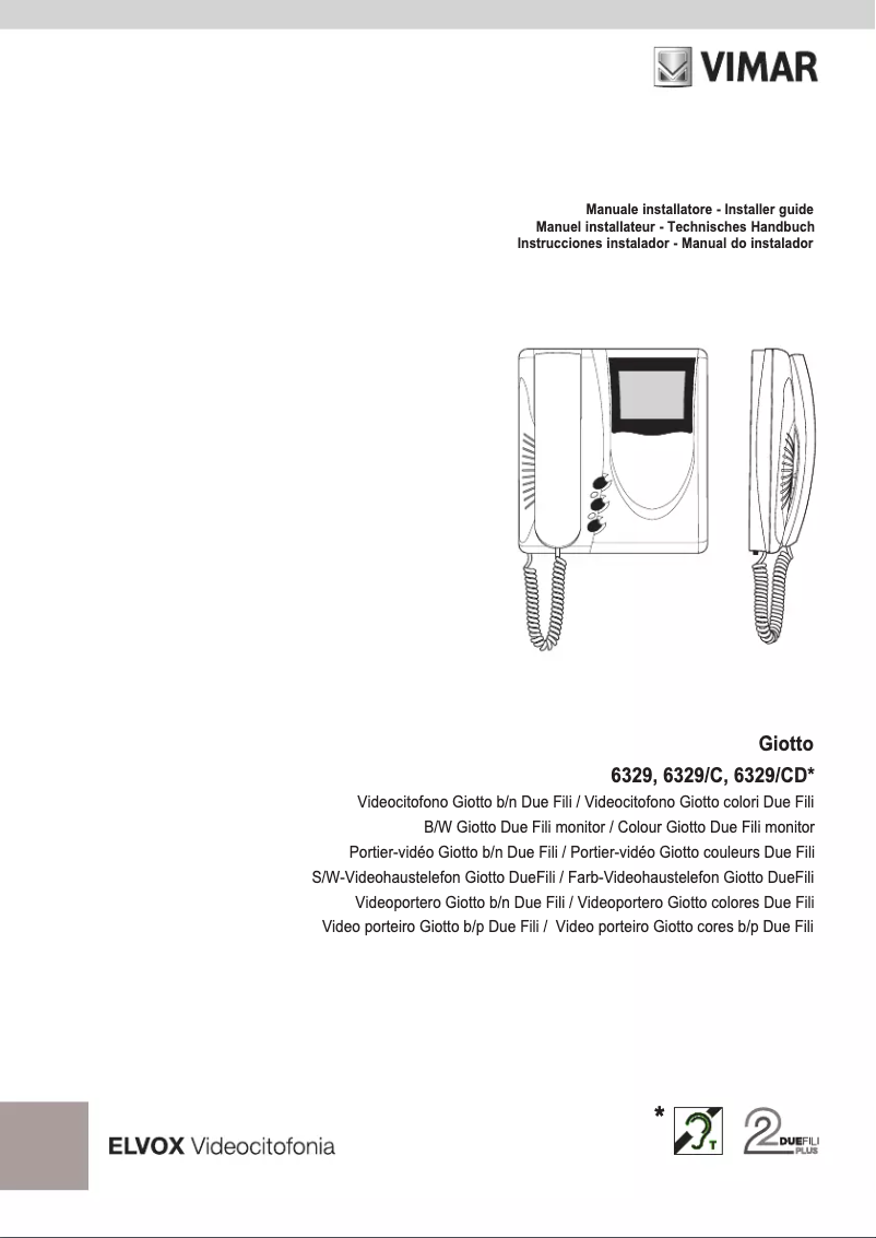 First page image of the manual for ELVOX 6329/C