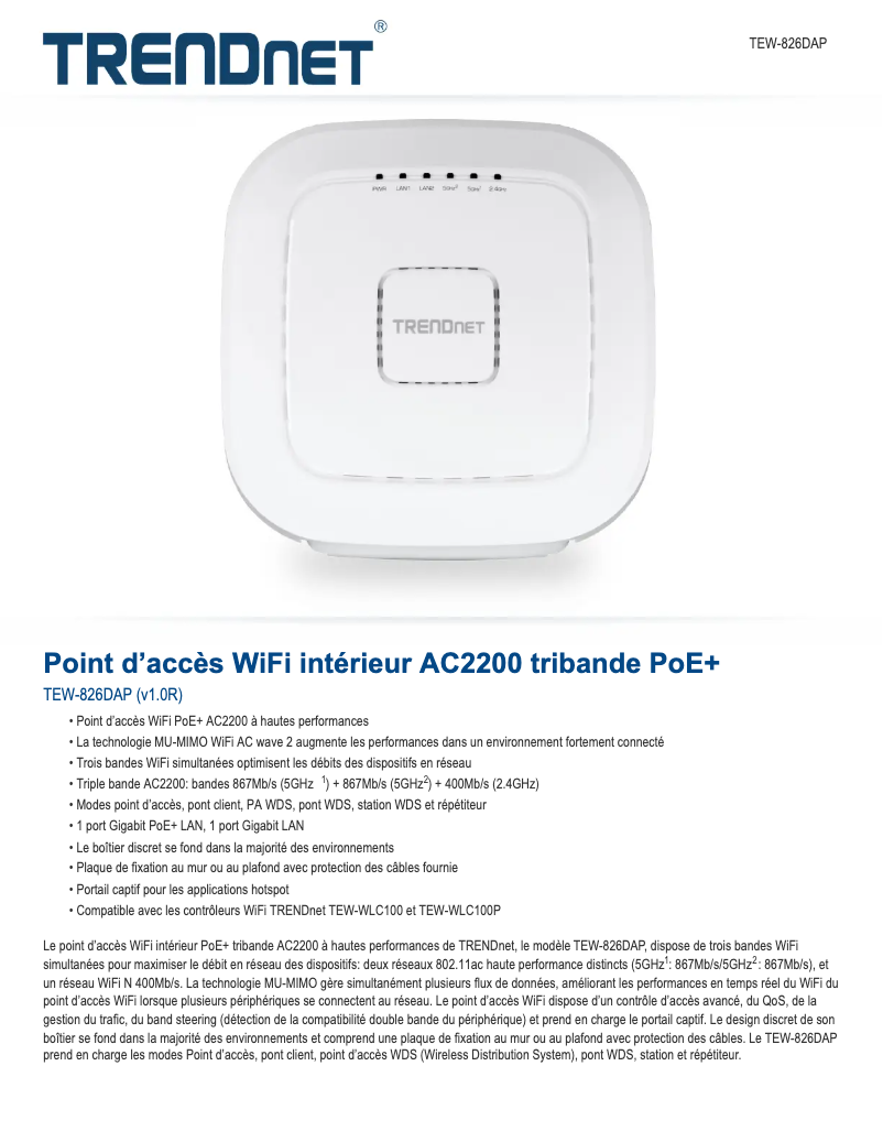 First page image of the manual for TEW-826DAP