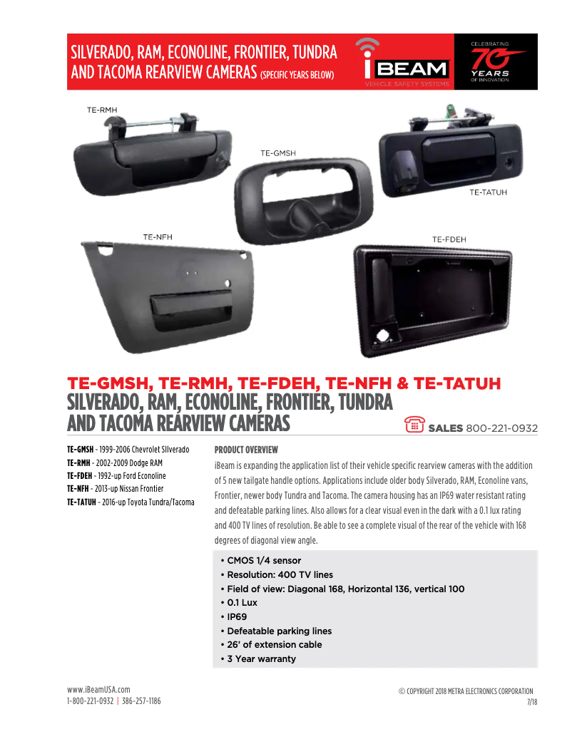 Page 1 of the manual Technical Sheet Metra TE-RMH