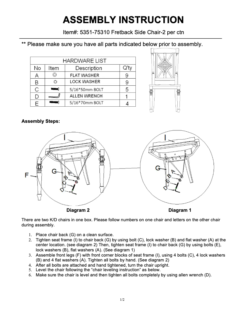 Page 1 of the manual User Manual Hooker 5351-75310