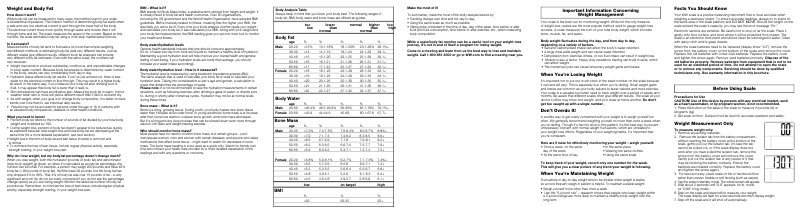 First page image of the manual for WW Scales WW721ZF