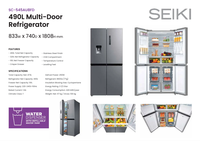 First page image of the manual for SC-545AU8FD