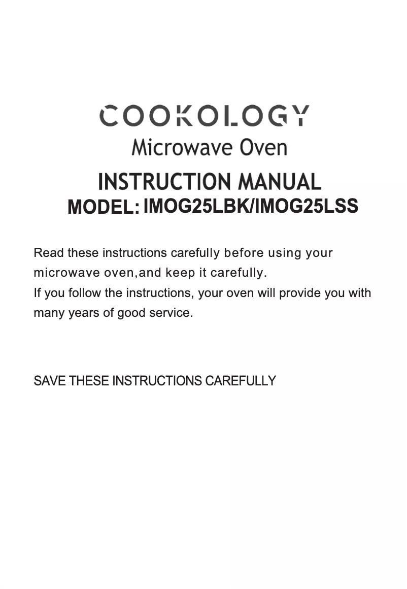 First page image of the manual for IMOG25LSS