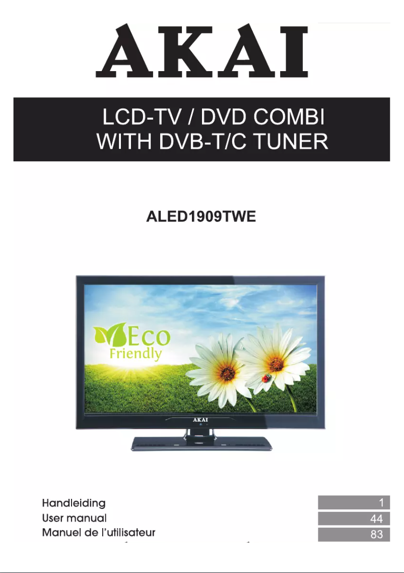 Page 1 of the manual User Manual AKAI ALED1909TWE