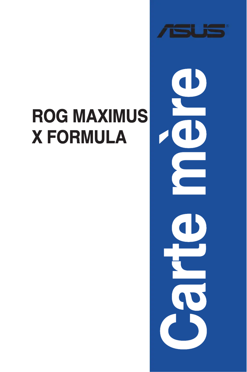 Page 1 of the manual User Manual Asus ROG MAXIMUS X FORMULA
