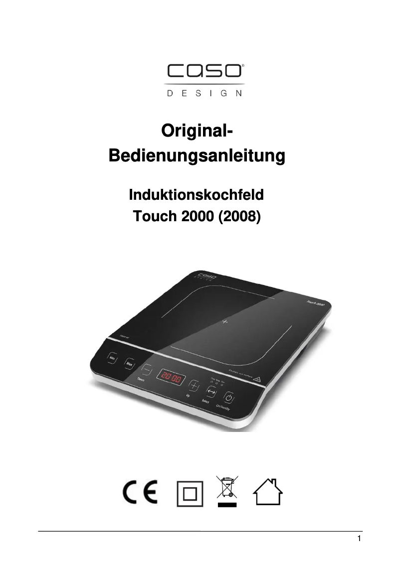 Page 1 of the manual User Manual Caso Touch 2000