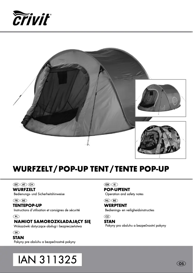 First page image of the manual for IAN 311325