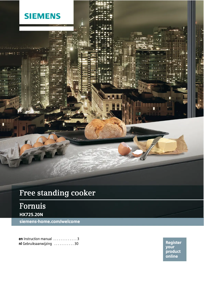 First page image of the manual for HX725520N