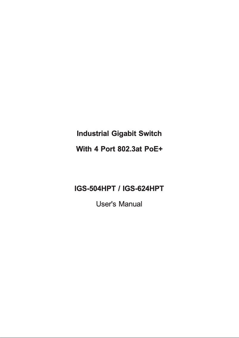 First page image of the manual for IGS-624HPT