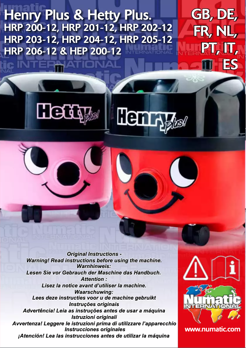 First page image of the manual for Henry Plus HRP-206