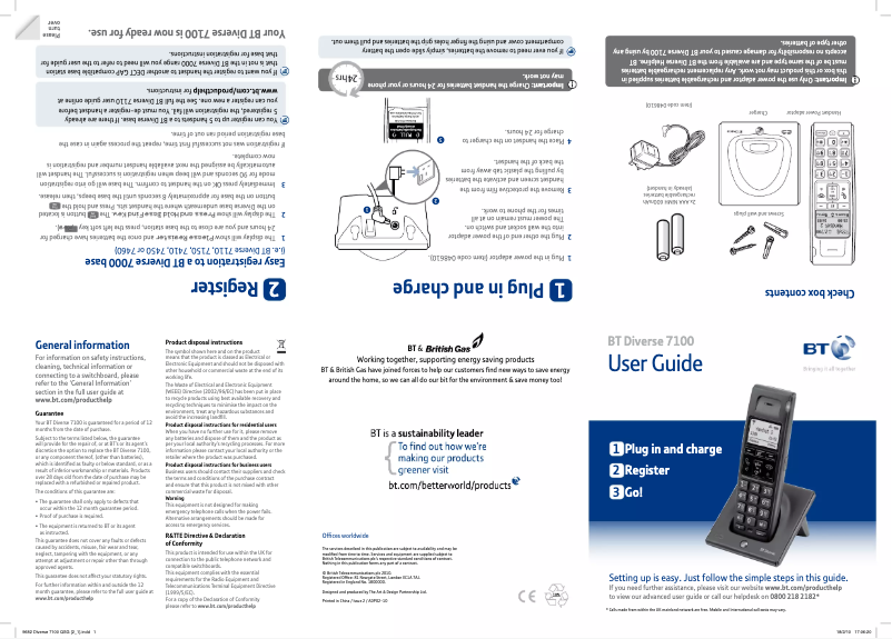 First page image of the manual for Diverse 7100