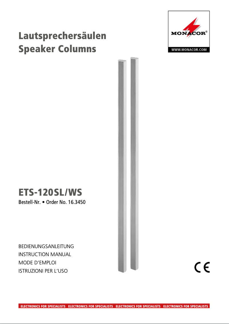 First page image of the manual for ETS-120SL/WS