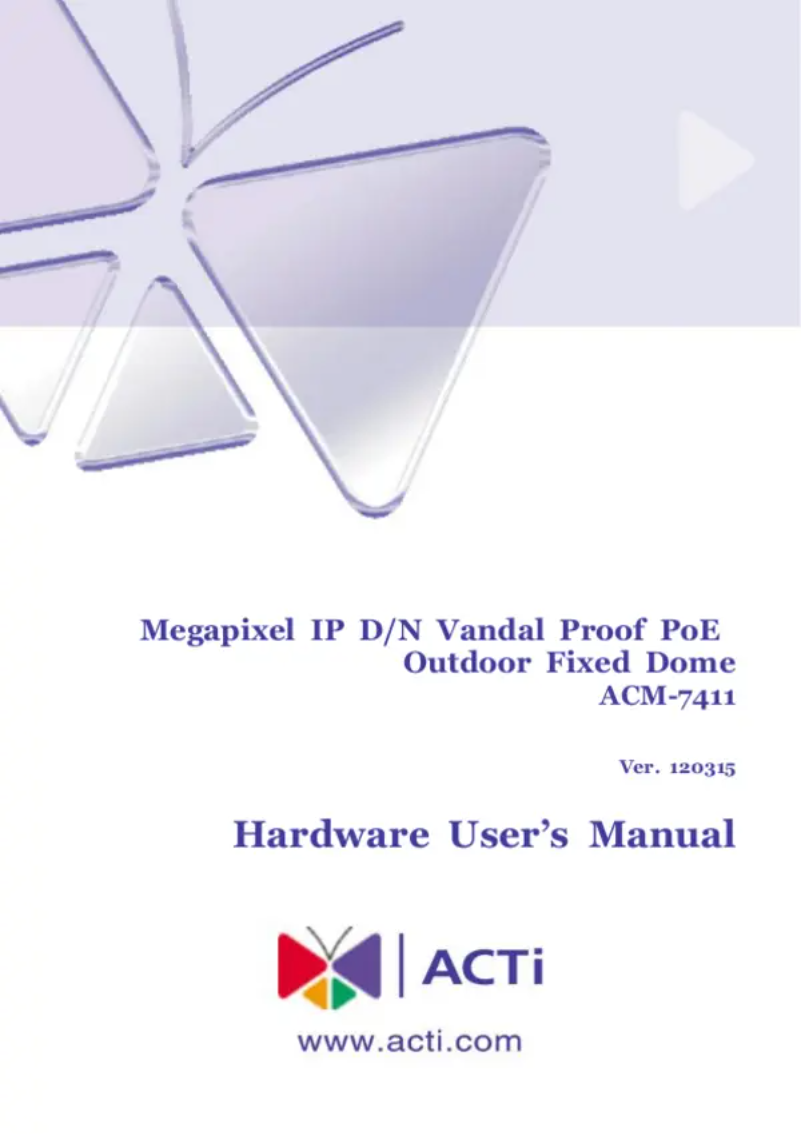 First page image of the manual for ACM-7411