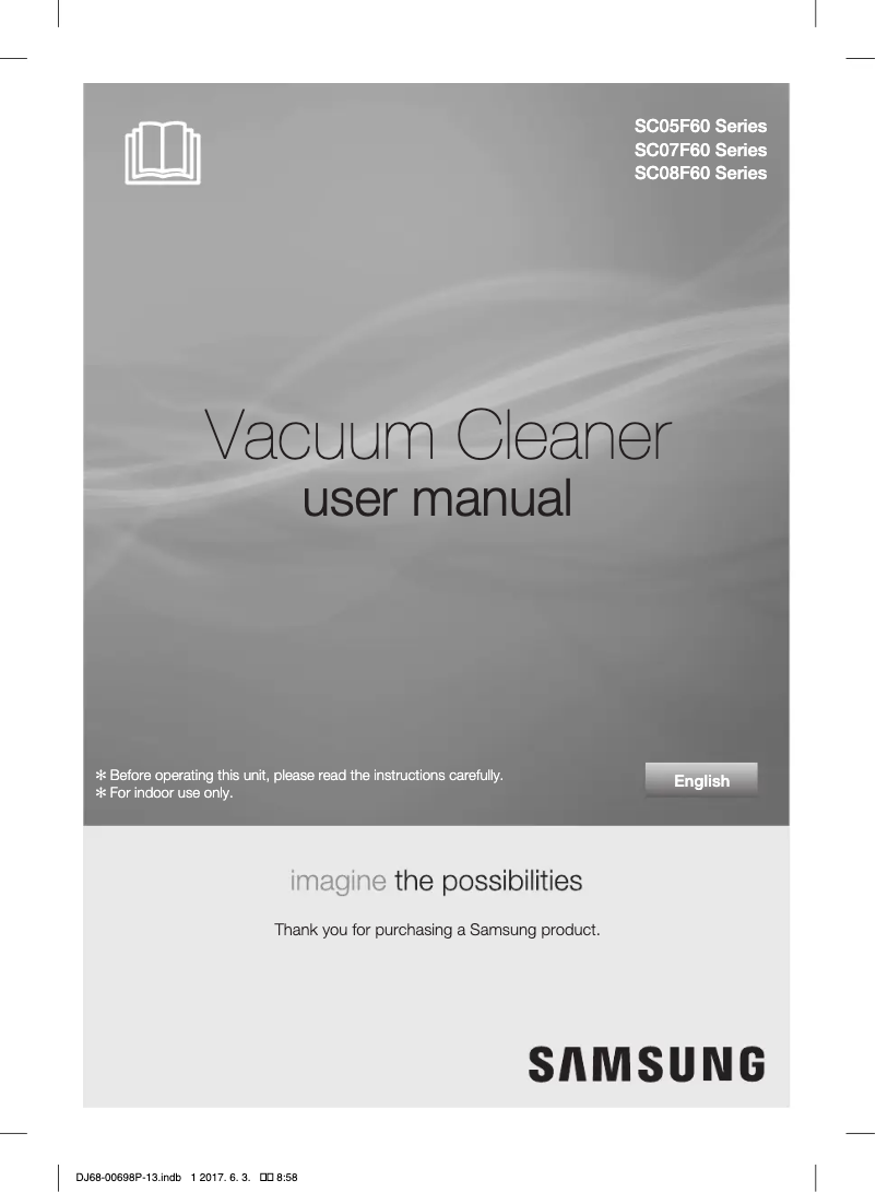 First page image of the manual for SC07F60YX