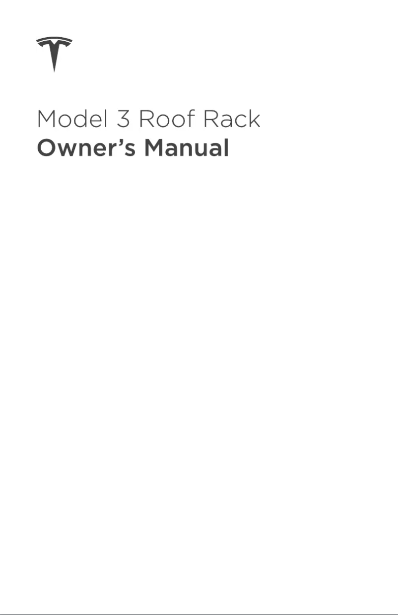 Page 1 of the manual User Manual Tesla Model 3 Roof Rack