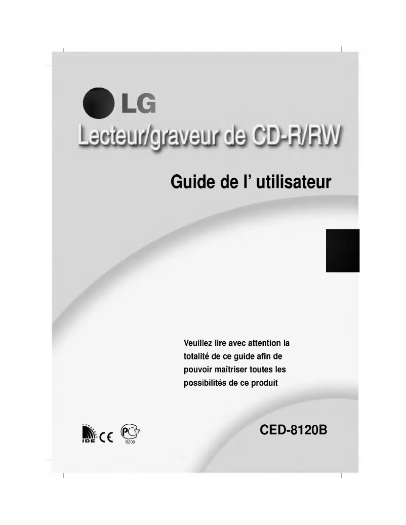 Page 1 of the manual User Manual LG CED-8120B