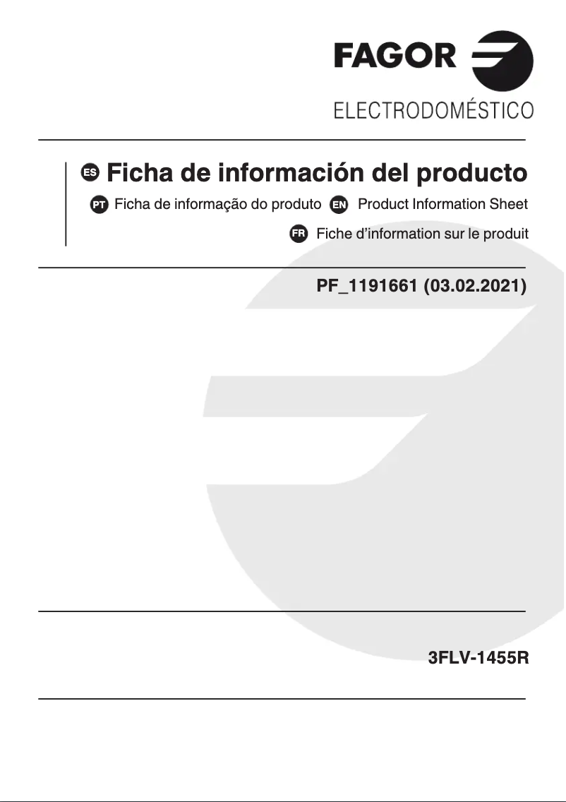 Page 1 of the manual User Manual Fagor 3FLV-1455R