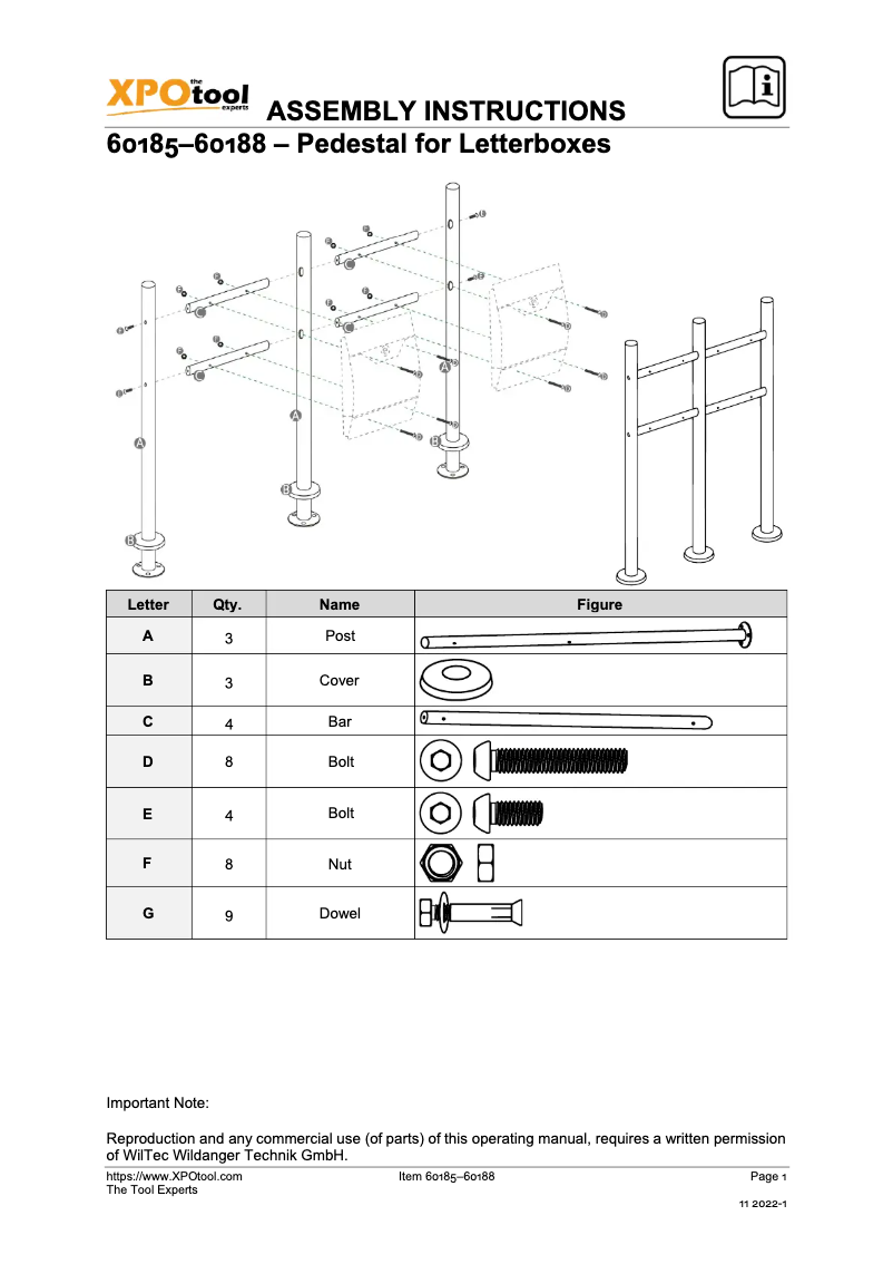 Page 1 of the manual User Manual WilTec 60188