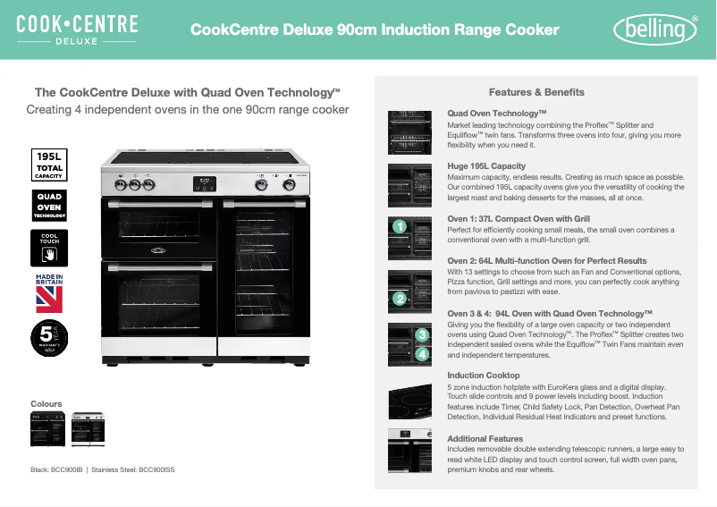 First page image of the manual for BCC900IB