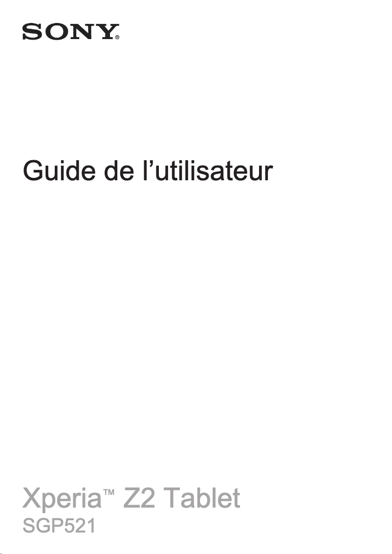 Page 1 of the manual User Manual Sony Xperia Z2 SGP521