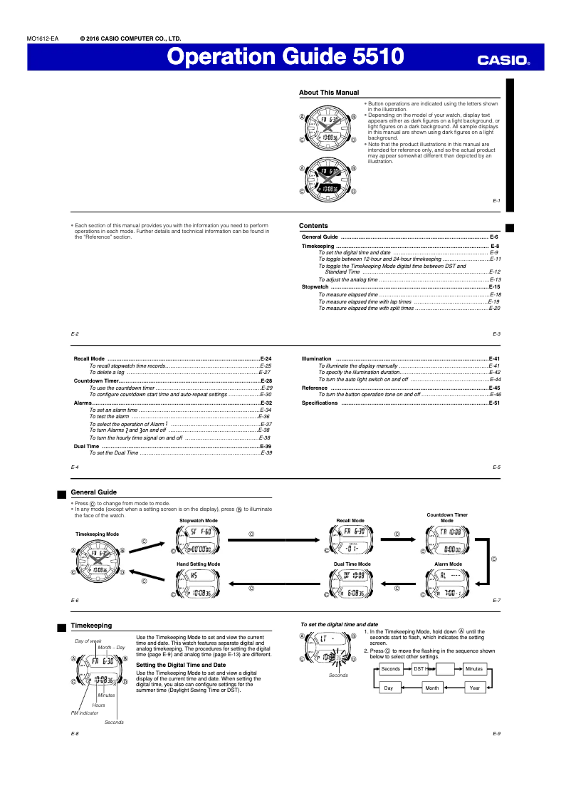 First page image of the manual for Baby-G BGS-100RT-7AER