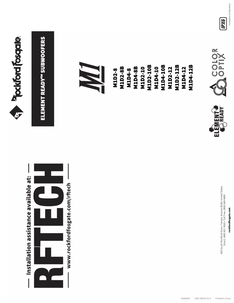 Page 1 de la notice Manuel utilisateur Rockford Fosgate M1D4-10