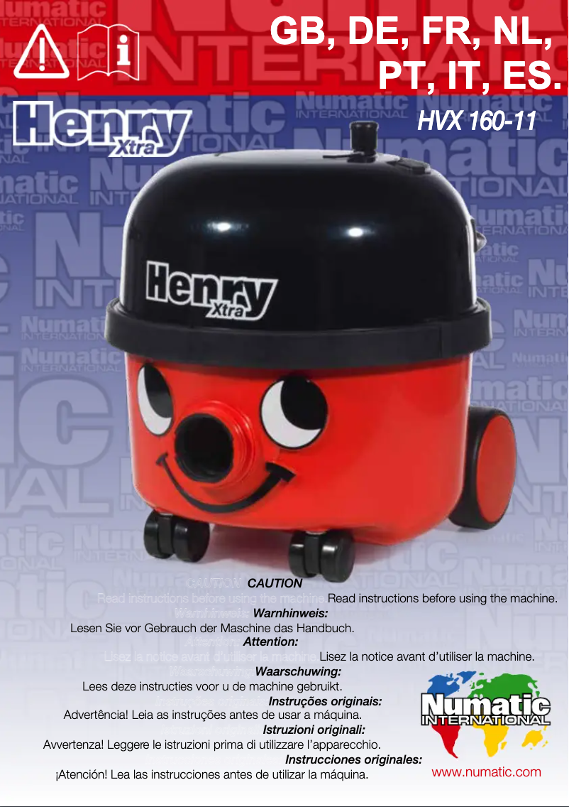 Page 1 of the manual User Manual Numatic Henry Xtra HVX-200