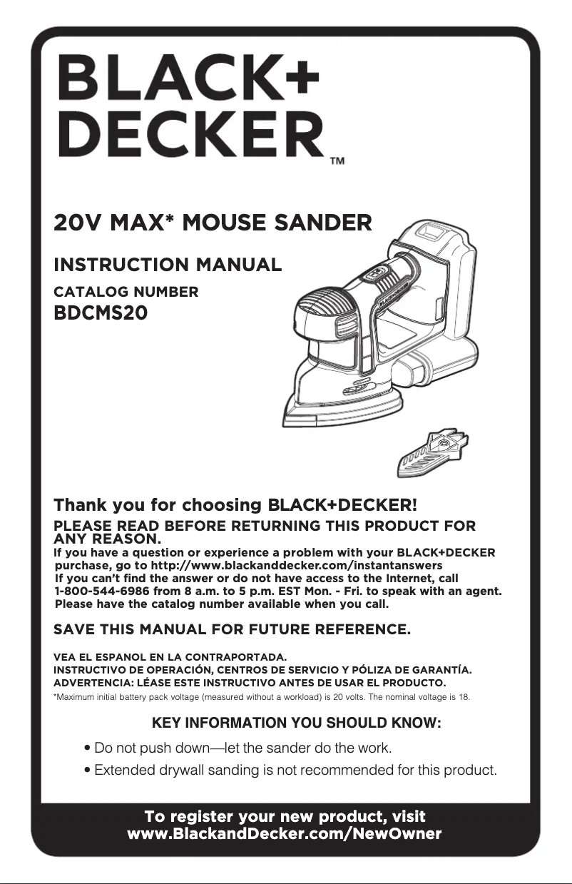 First page image of the manual for BDCMS20