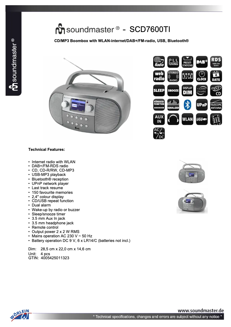 First page image of the manual for SCD7600