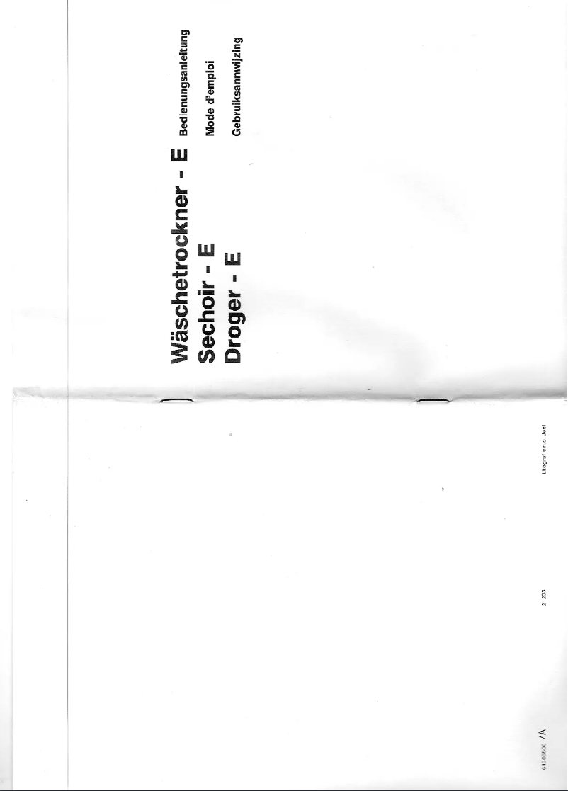First page image of the manual for TR 7501 E