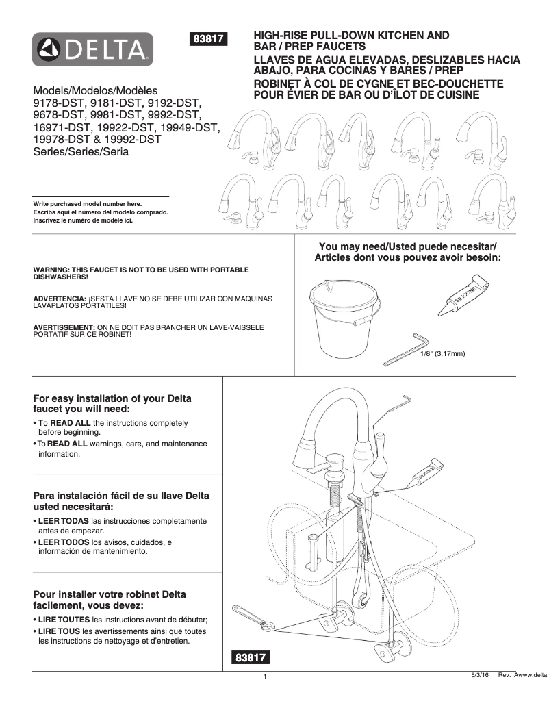 Page 1 of the manual User Manual Delta 9178-AR-DST