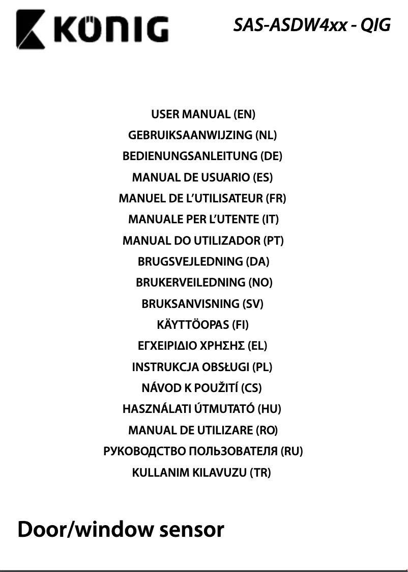 First page image of the manual for SAS-ASDW402