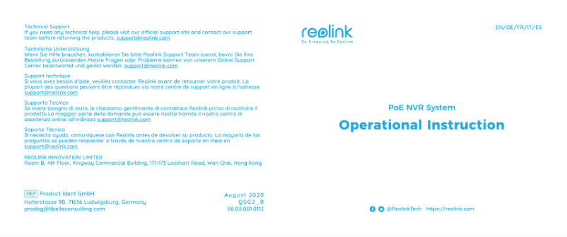 First page image of the manual for RLK16-1200B8-A