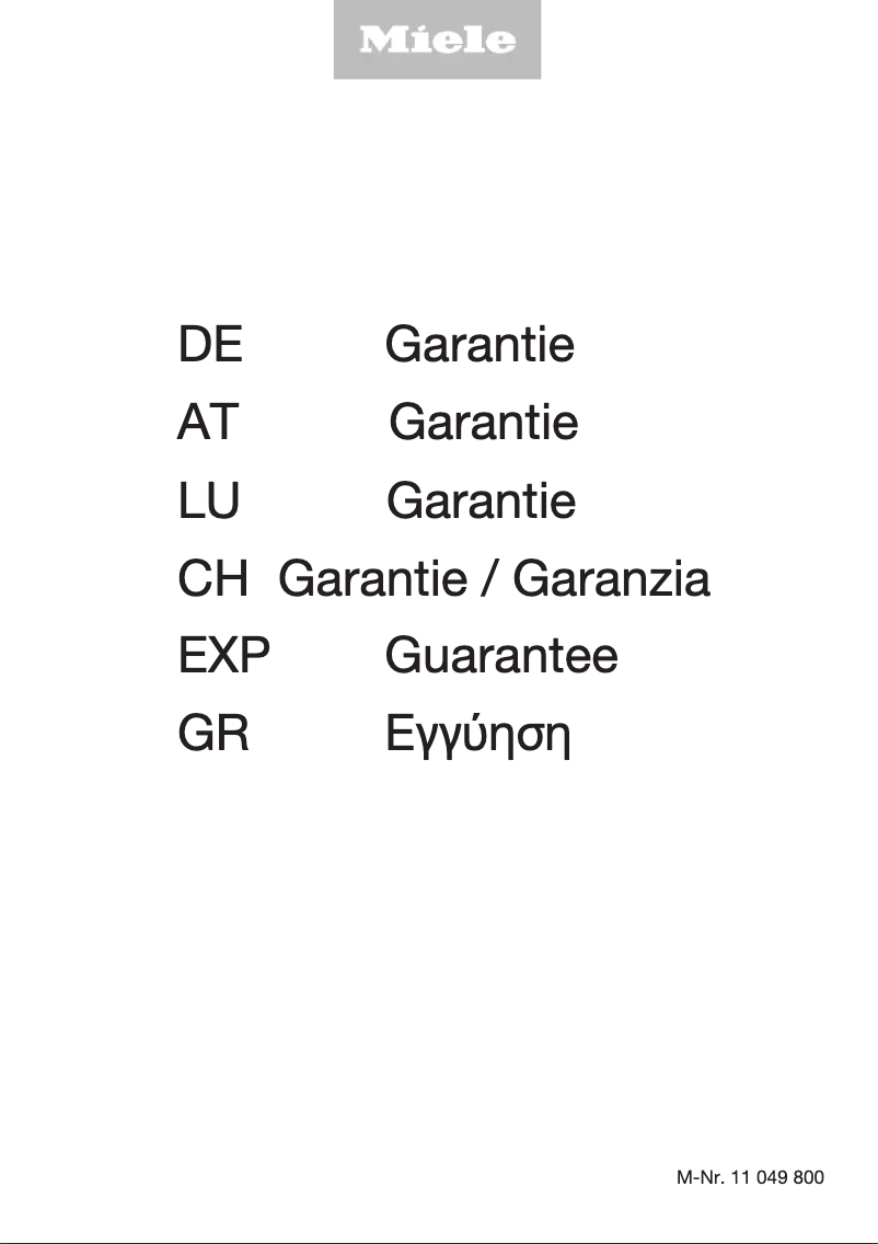 Page 1 of the manual User Manual Miele H 2265-1-55 E