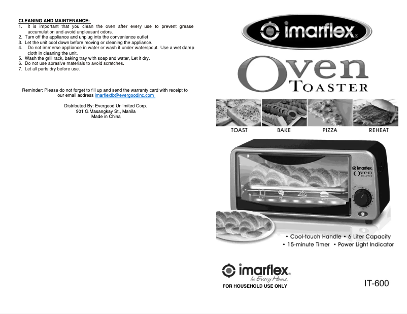 Page 1 of the manual User Manual Imarflex IT-600