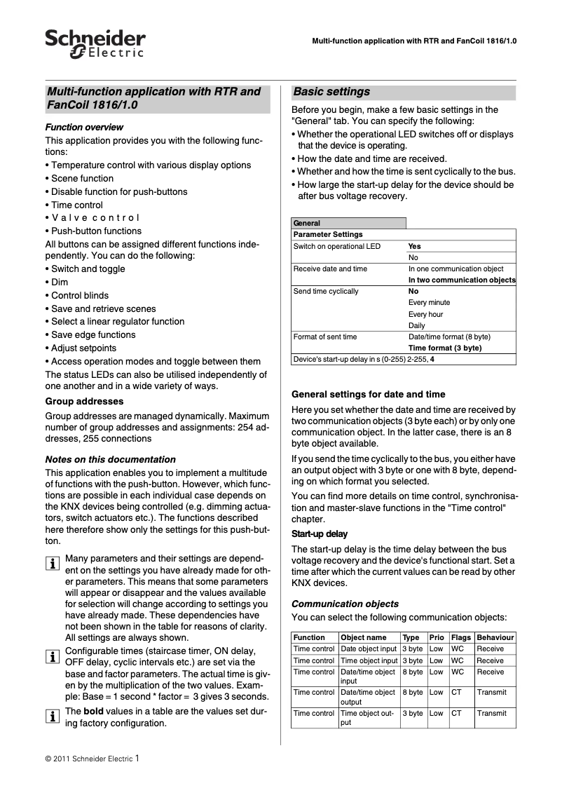 Page 1 of the manual User Manual Schneider WDE002939