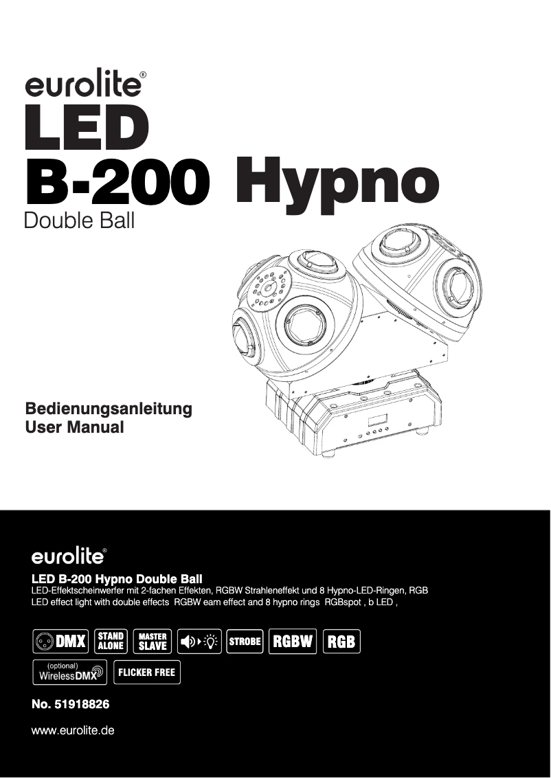 Page 1 of the manual User Manual Eurolite LED B-200 Hypno