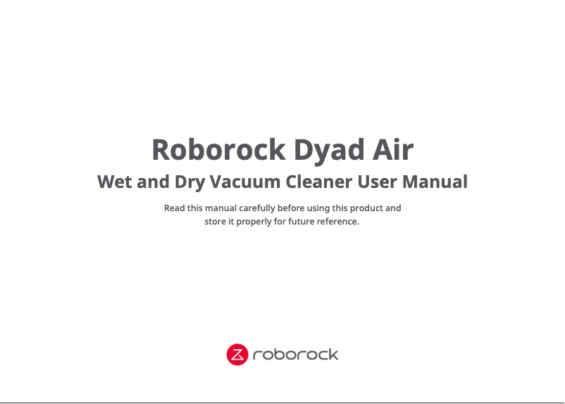 Page 1 of the manual User Manual Roborock Dyad Air