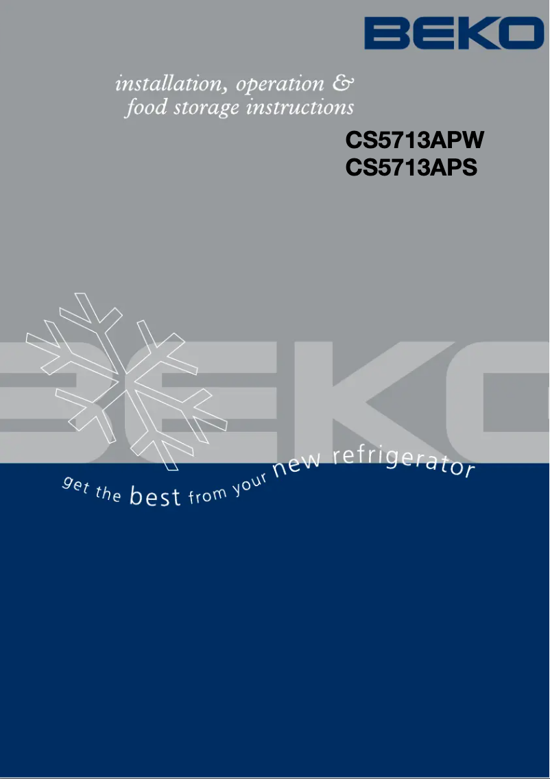 Page 1 of the manual User Manual Beko CS5713AP