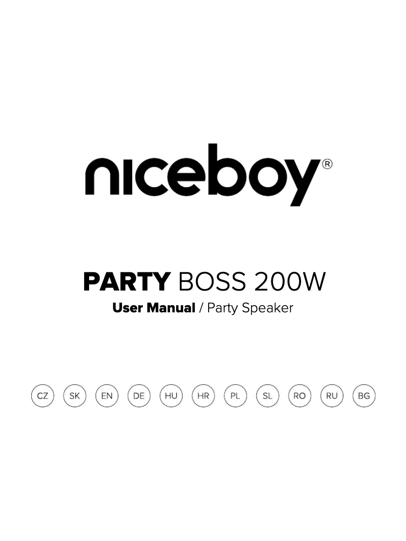 First page image of the manual for PARTY Boss 200W
