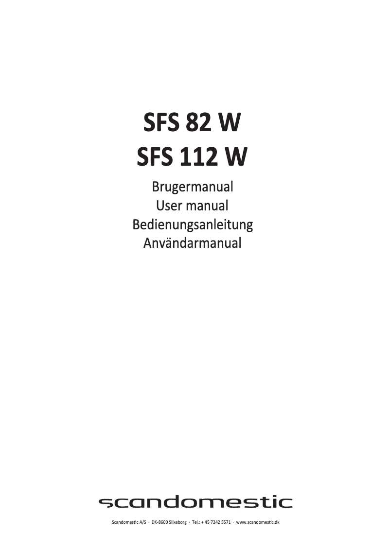 First page image of the manual for SFS 112 W