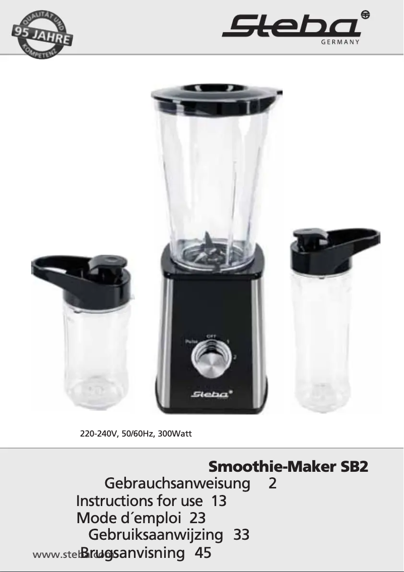 Page 1 of the manual User Manual Steba SB 2