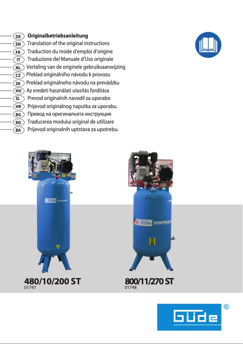First page image of the manual for Kompressor 800/11/270 ST