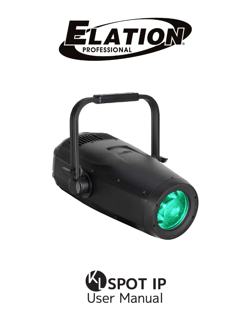 Page 1 de la notice Manuel utilisateur Elation KL Spot IP