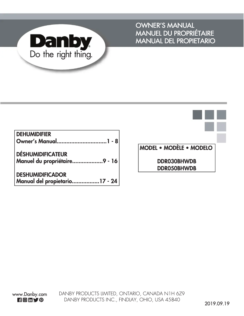 Page 1 of the manual User Manual Danby DDR030BHWDB