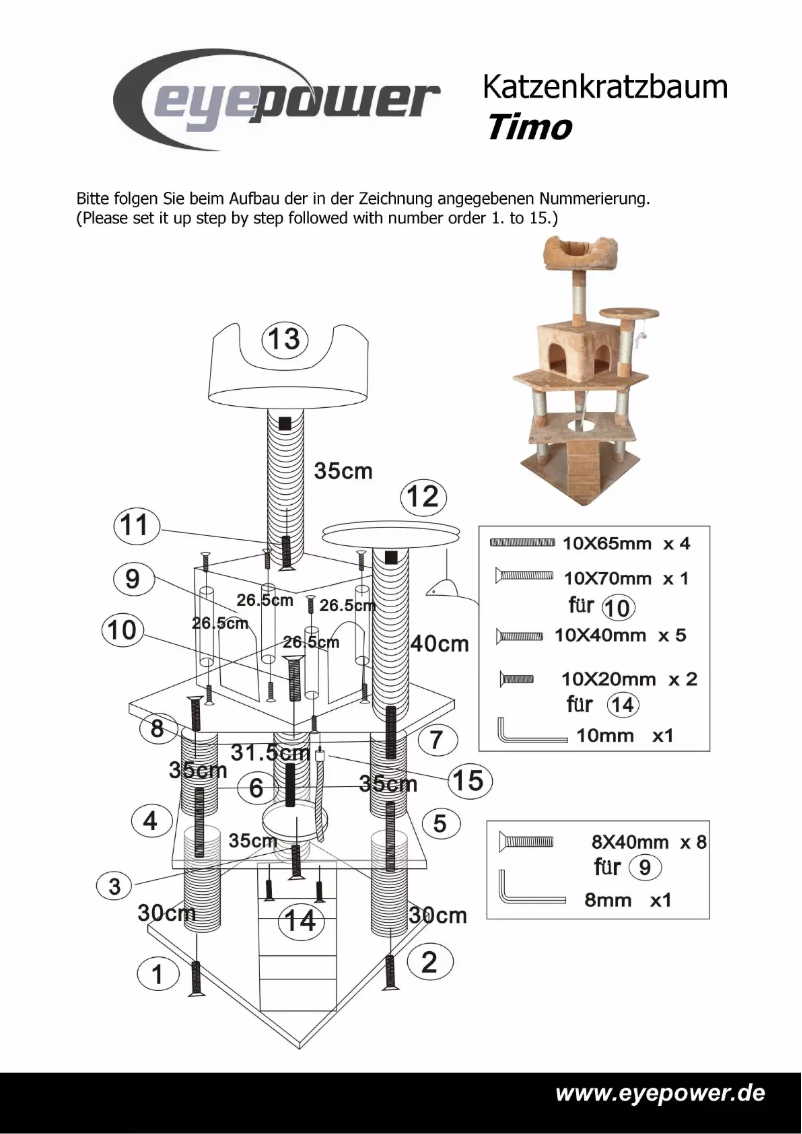 Page 1 of the manual User Manual Eyepower Timo