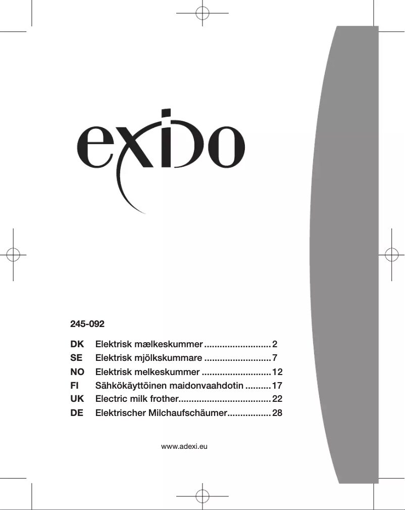 First page image of the manual for 245-092