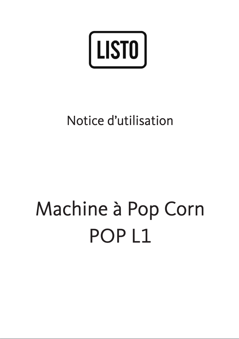 First page image of the manual for POP L1