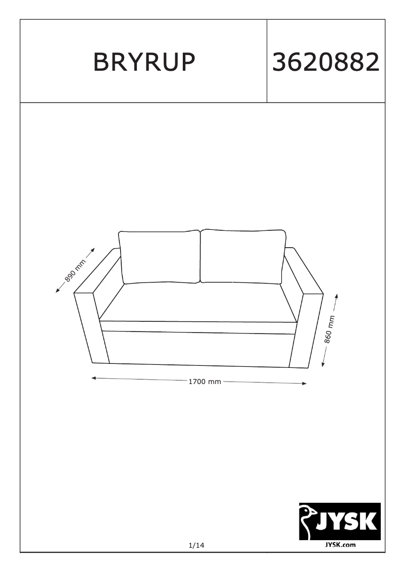 Page 1 of the manual User Manual JYSK Bryrup