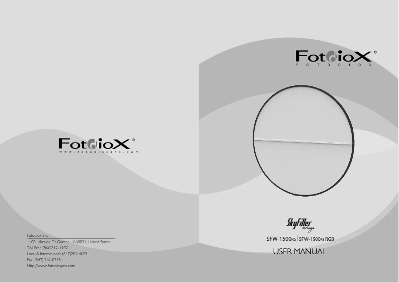 First page image of the manual for SkyFiller Wings SFW-1500RS
